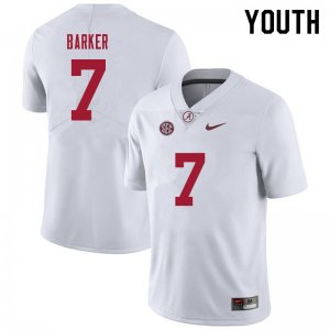 NCAA Youth Alabama Crimson Tide #7 Braxton Barker Stitched College 2021 Nike Authentic White Football Jersey ZN17P73PD